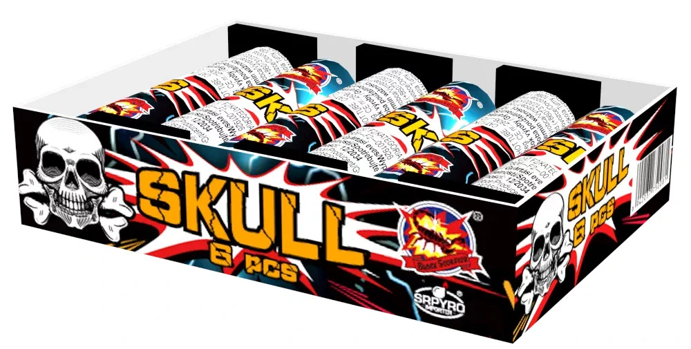 Římské svíce Single shot Skull 6 ks/bal